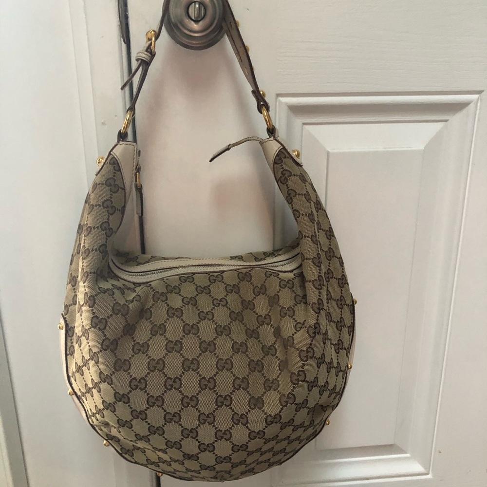 Gucci large studded hobo bag